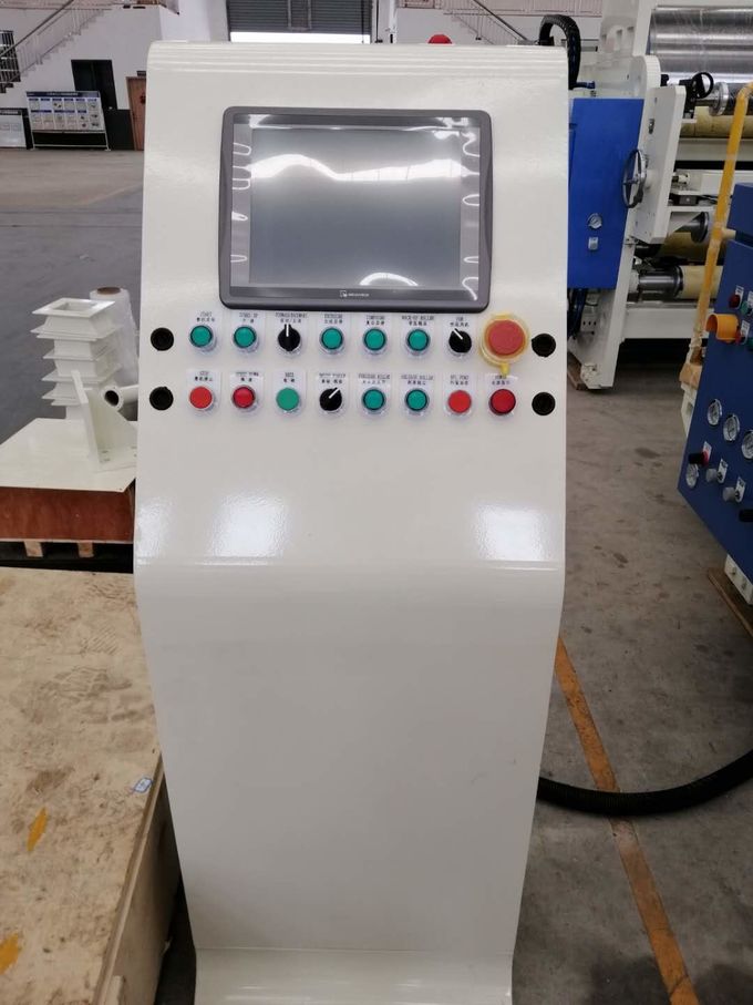 Máquina de estratificação de papel precisa do controle de temperatura pelo PLC com a máquina branca e azul mais fina do revestimento 0