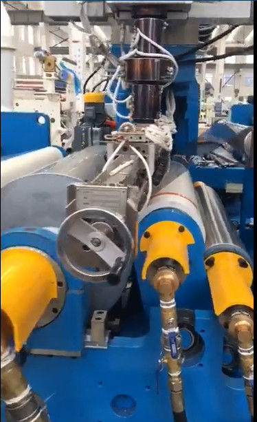 Máquina de laminação de extrusão de filme de laminação de proteção em branco e azul