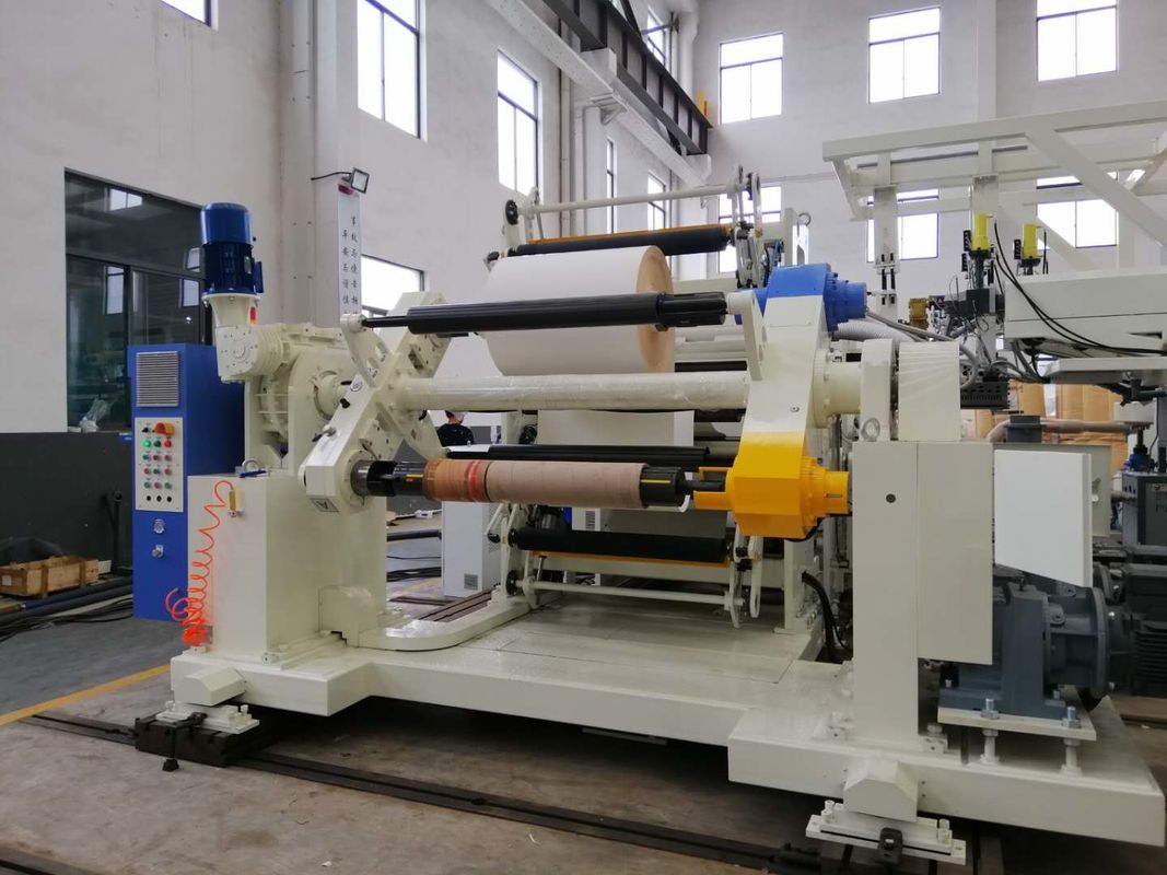 Máquina plástica automática da laminação do rolo de filme com o Unwinder dobro da estação e Rewinder em azul e em branco